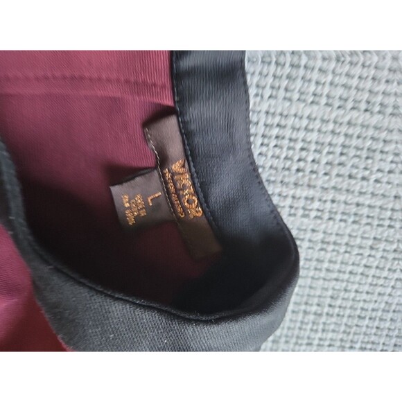NWT VICTOR ALFARO L Maroon Red & Black Colorblock Fitted Knee Length Dress - Picture 5 of 10